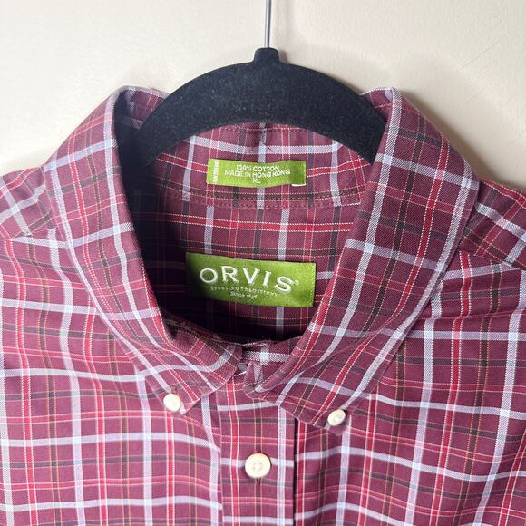 Orivs Men's XL Medium Weight Long Sleeve Plaid‎ Button-Down Shirt Outdoorsmen - Picture 3 of 7